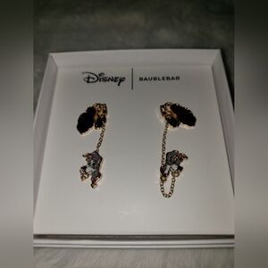 Disney x BaubleBar Lady and the Tramp Double hole chain earings.